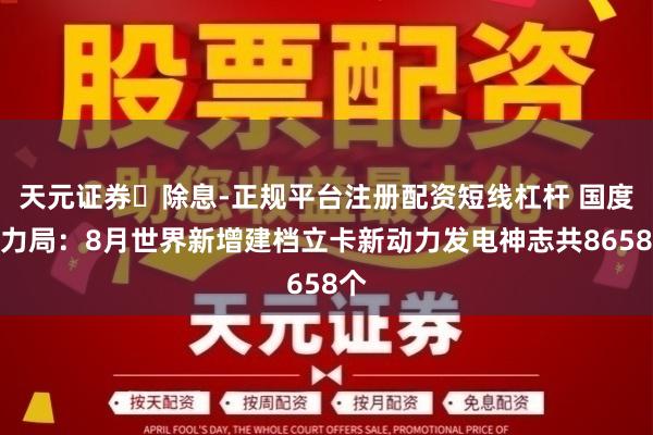 天元证券‌除息-正规平台注册配资短线杠杆 国度动力局：8月世界新增建档立卡新动力发电神志共8658个
